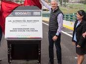 Entrega gobernador estado méxico distribuidor vial mario colín-toltecas, donde informó están proceso obras viales entidad.