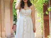 Vestido blanco corona flores para verano