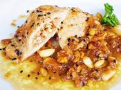 Libritos lomo rellenos frutos secos salsa cebolla caramelizada