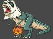 T-Rex dressed ghost costume