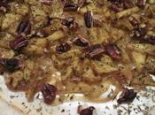 Pizza blanca cebolla, manzana nueces