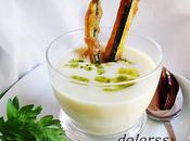 Vaso crema coliflor berenjena tempura