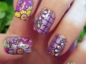 Manicura placa Kads Flowers esmalte "Two-in-one" Maroon Purple