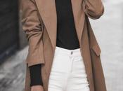 Camel coat white pants