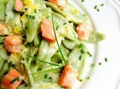 Pasta espinacas crema salmón