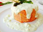 Pastel merluza bechamel espárragos trigueros