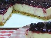 Receta fácil tarta queso horno mermelada arándanos