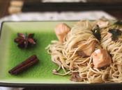 noodles salmón, aromatizados anís canela