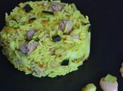 Arroz cúrcuma atún calabacin