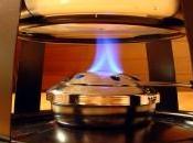 Fondue queso cheddar persimón