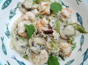 Langostinos arroz leche coco