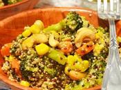 Ensalada quinoa brócoli aliño miel mostaza