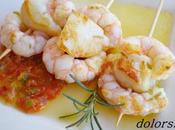 Pinchos gambas vieira estragón