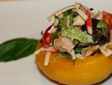 Ración ensalada melocotón