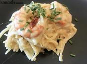 Espaguetis cremosos gambas