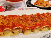 Canelones jamón queso salsa piquillos tomate