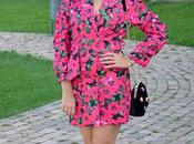 Vestido-blazer fucsia flores