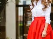 Falda Roja Camisa Blanca