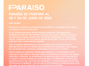 Festival Paraiso 2020, Aplazado 2021