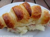 Croissants piña, jamón puré patatas