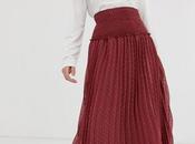 Falda Larga Plisada Beige