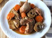 Pollo guisado alcachofas sidra Crock-Pot