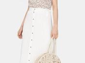 Falda Plisada Stradivarius Beige