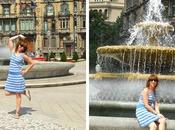 Blue Grey Striped Dress