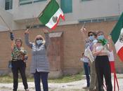 Manifestaciones contra durante visita AMLO