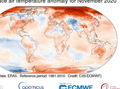 ¡Siguen récords este 2020! nivel mundial, pasado noviembre cálido registrado