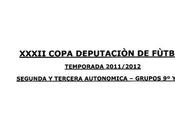 Copa diputación ourense 2011/2012, segunda tercera autonómica
