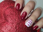 Manicura rojo blanco para Valentín