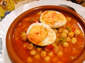 Garbanzos verduras huevo duro pimentón