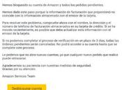 Cuidado recibes este correo Amazon, trata fraude