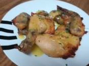 Muslos alitas pollo naranja