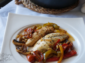 Pollo verduras salsa soja