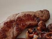 Lomo bajo salsa trufa rovellones tocino iberico