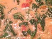 Sopa pasta tomate espinacas mascarpone