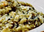Risotto espinacas gambas