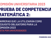 comparten documentos sobre carreras utilizarán como requisito obligatorio para admisión 2023 Prueba Competencia Matemática