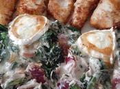 Espinacas crema queso rulo cabra