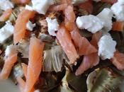 Flor alcachofa feta salmon