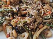 Fideos konjac verduritas gambas