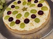 Tarta chocolate blanco, queso uvas
