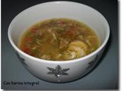 Sopa verduras salvado trigo