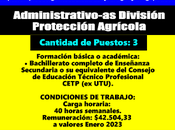 Administrativo-as División Protección Agrícola