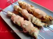 Brochetas pollo salsa cilantro