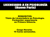 LICENCIADO-A PSICOLOGÍA(Nuevo Paris)