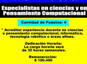 Especialistas ciencias Pensamiento Computacional