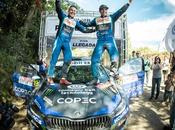 Jorge Martínez junto navegante Alberto Álvarez Campeones 2023 Copec RallyMobil categoría